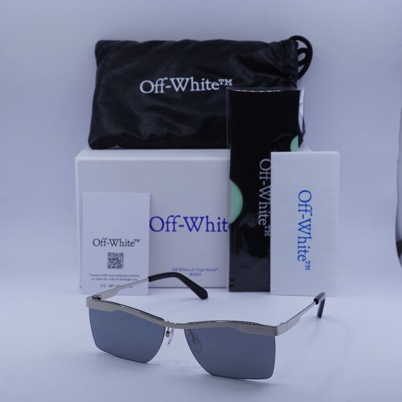 Off-White OERI095 RIMINI 7272 Rectangle Sunglasses – Silver - Picture 1 of 9